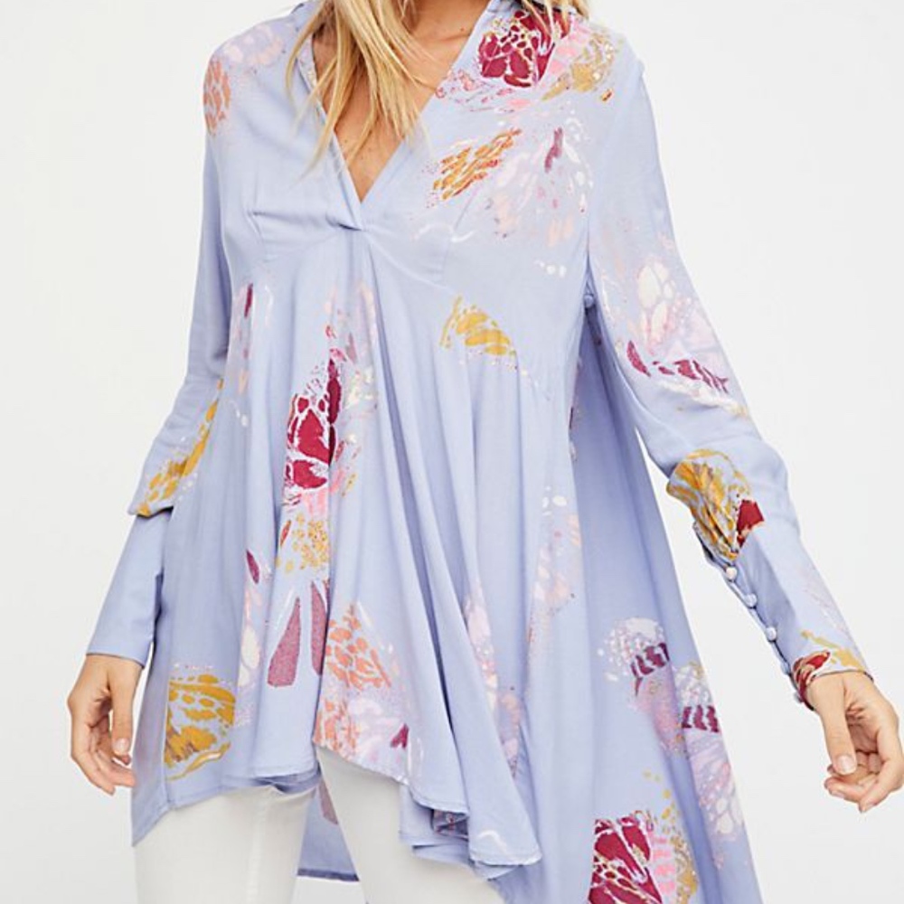 NWT FREE PEOPLE  FIELD OF BUTTERFLIES TUNIC